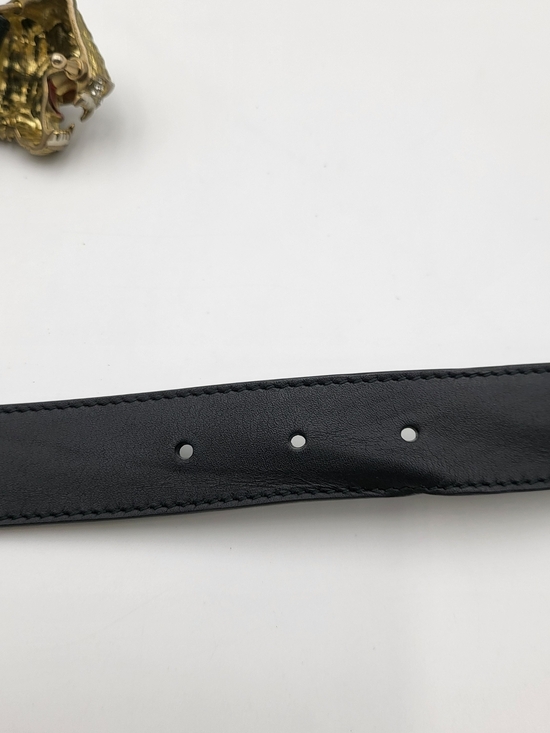 GUCCI Feline Tiger Head Buckle Leather Belt...Authentic..